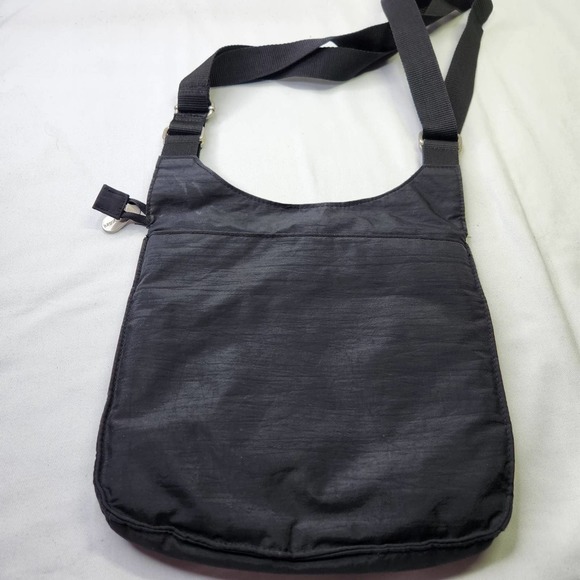 Baggallini Zipper Pocket Crossbody Black Adjustable Strap Lightweight Hobo Bag - Picture 2 of 9